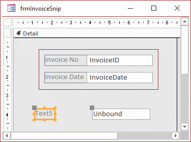 Access database form design naming of labels