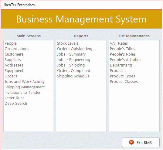 Access database dashboard with lists