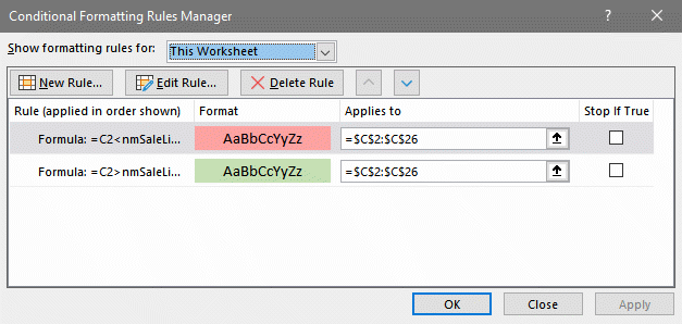 Conditional Format Rules Manager in Excel