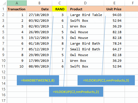 Excel formulas for creating product data