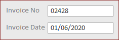 Access database invoice input box