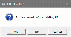 Delete record message box