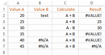 Excel VALUE warning