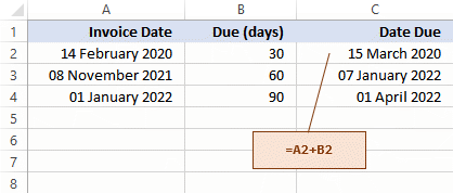 Excel date addidtion