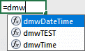 Excel function drop-down