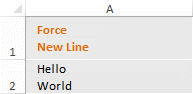 Keyboard shortcut for new line in Excel cell