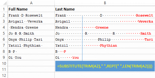 Excel SUBSTITUTE