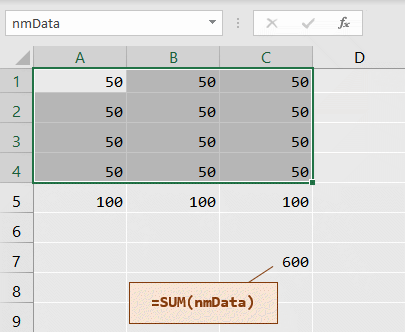 Effect of extending Excel range name