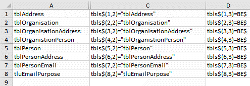 Create third dimension of array in Excel