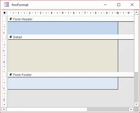 Setting design of form in Microsoft Access
