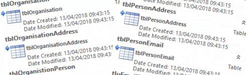 Artwork of linked Access database tables