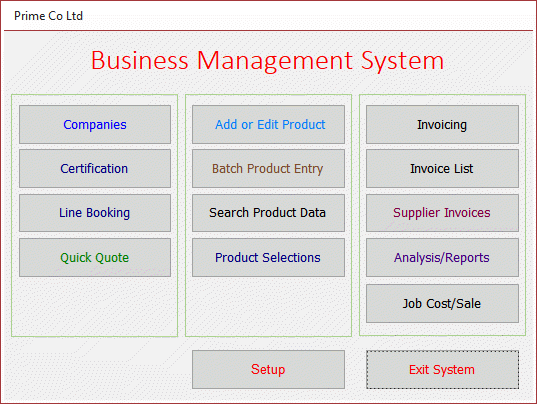 Access dashboard database navigation screen