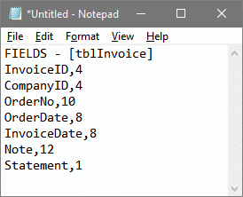 Output to Notepad of Access table's fields