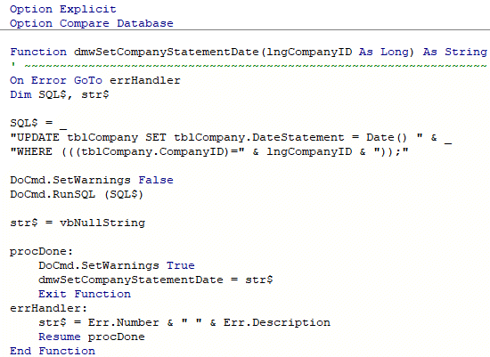 Option Explicit declaration in VBA module