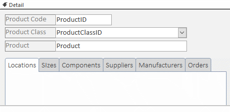 Access form tab control