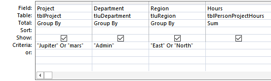 Access select query with OR filters