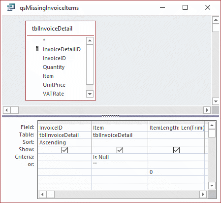 missing data access records query databases locate numeric fields