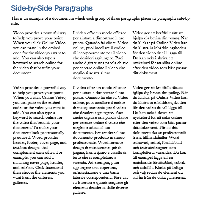 Side-by-side paragraphs in a Word table