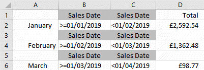 Monthly criteria for Excel DSUM