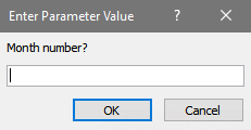 Access input box 'What month?'