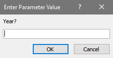 Access input box 'What year?'